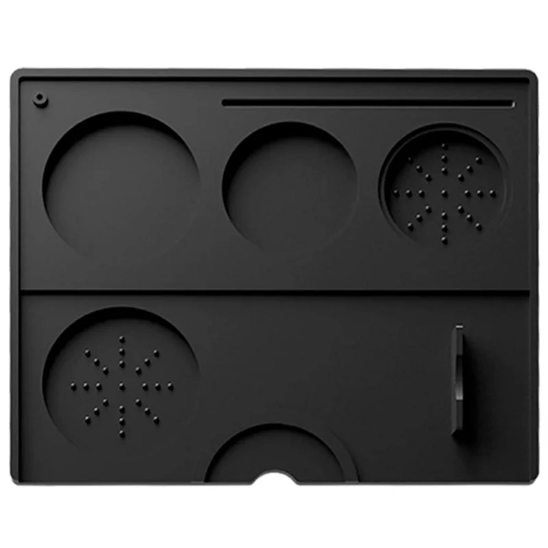 شعبية اسبريسو تدك حصيرة سيليكون سدادة قهوة حصيرة القهوة وسادة تامب محطة لشريط أداة باريستا اسبريسو ملحق-أسود