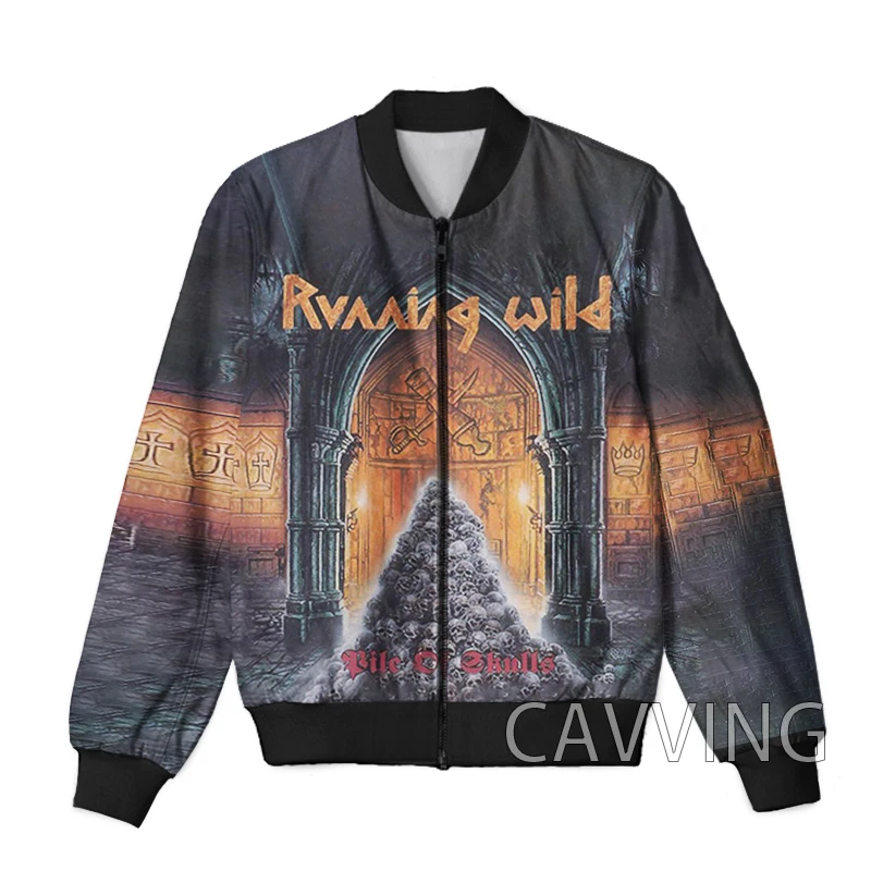 New Fashion Women/Men's 3D Print  Running Wild Band  Zipper Bomber Jackets Men Overcoat Mens Coat Zip Up Jackets