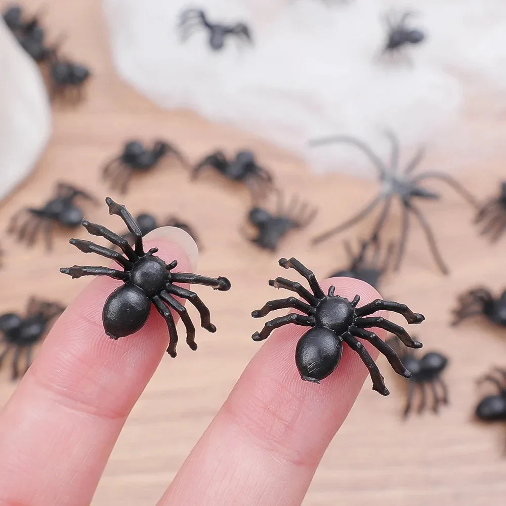 Halloween Black Small Spiders Decor Fake Horror Spider Haunted House Prop DIY Halloween Party Decoration Simulation Insects Toys image 6