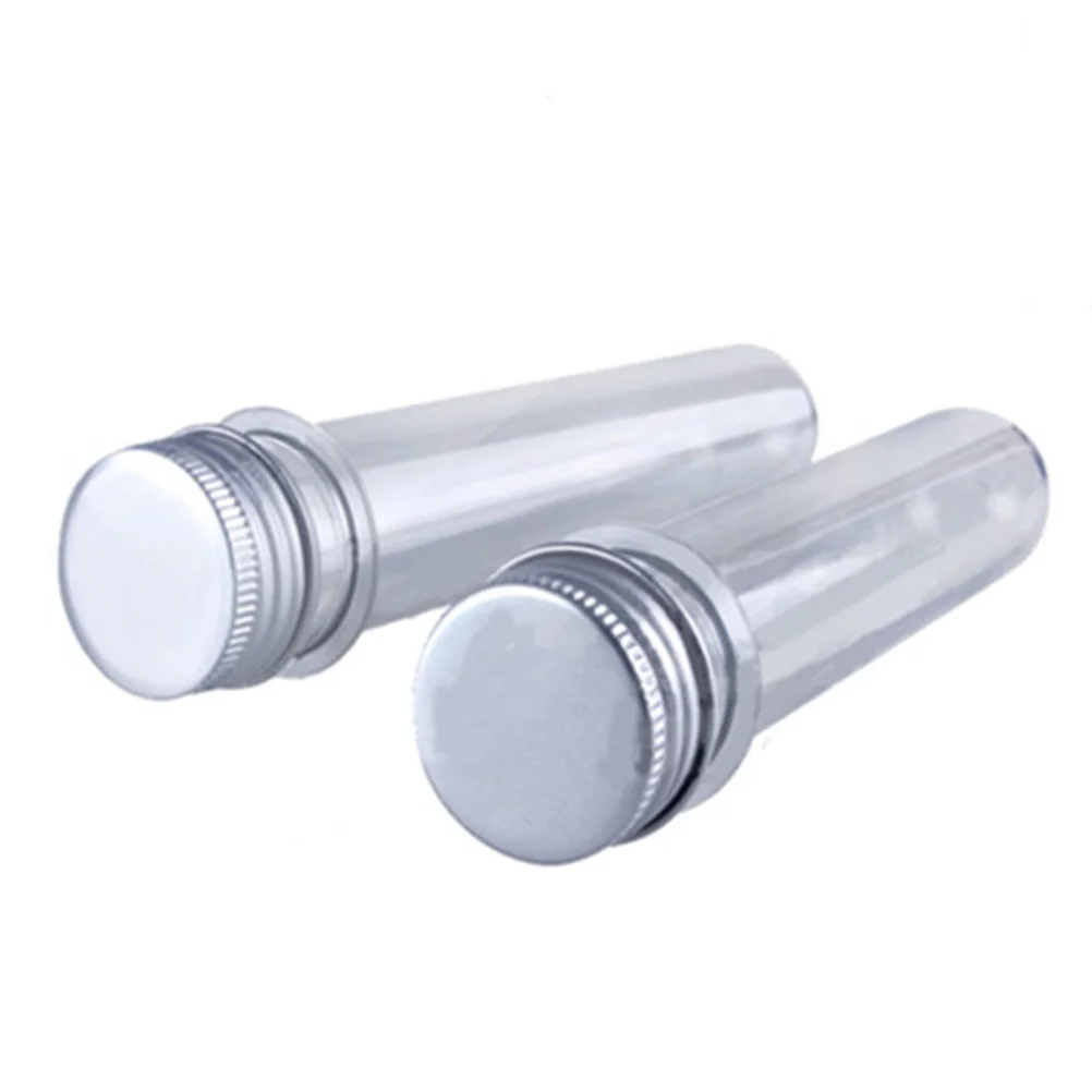 10Pcs Plastic Test Tubes Clear Multi-Function Portable Cosmetics Sample Lotion Gel Containers for Travel Candy Storage