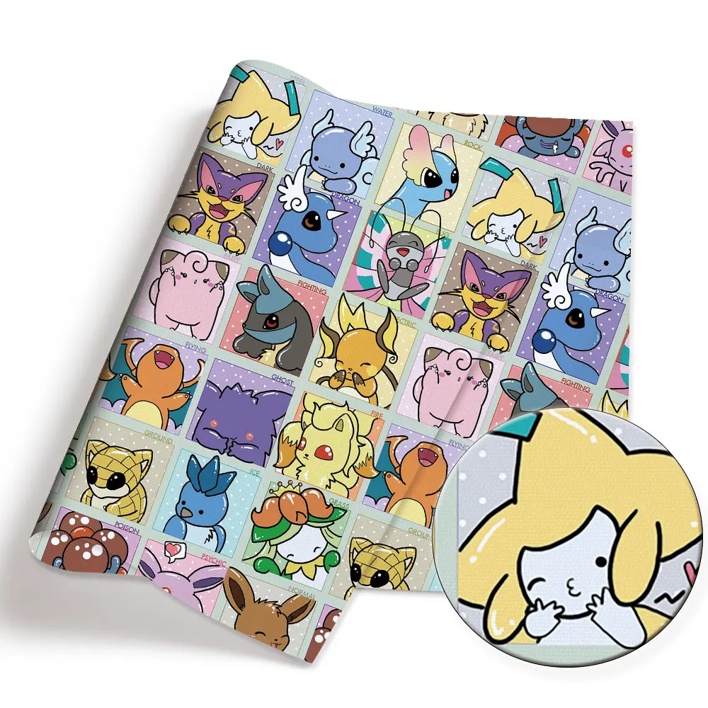 Pokemon 100 bawełniana tkanina z motywem kreskówkowym 140 * 50 cm Ręcznie robione szycie Patchwork Pikowanie Sukienka dziecięca Arkusz domowy