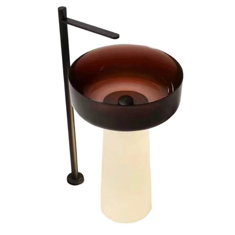 

Luxury transparent round crystal resin dishware bathroom washbasin sink