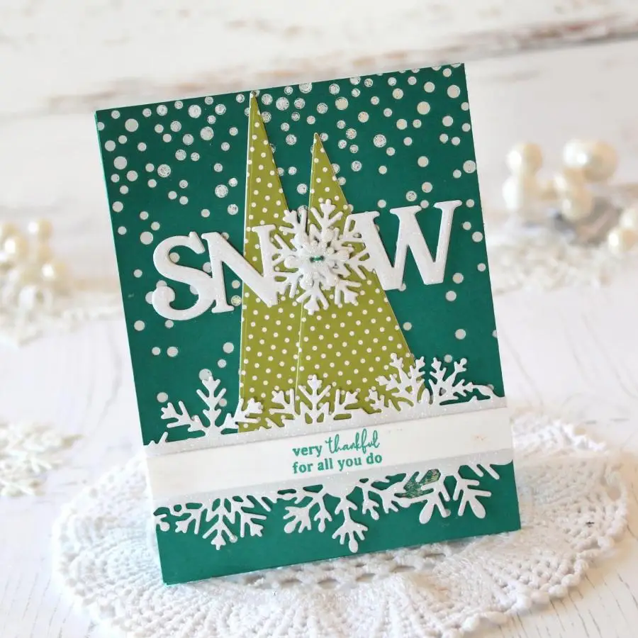2025 New Arrival Word Snow Snowflake Background Knife Mould Metal Cutting Dies for DIY Scrapbooking Card Making Stencils Crafts