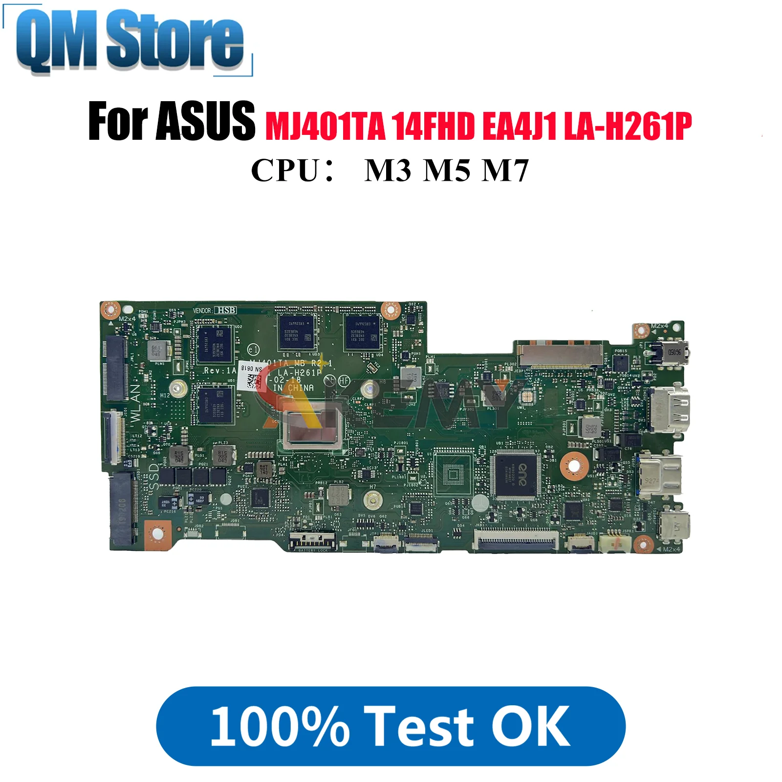 

MJ401TA Laptop Motherboard For ASUS VivoBook EA4J1 LA-H261P 14FHD MJ401T MJ401TA Mainboard With M3 M5 M7 CPU 100% tests OK stk