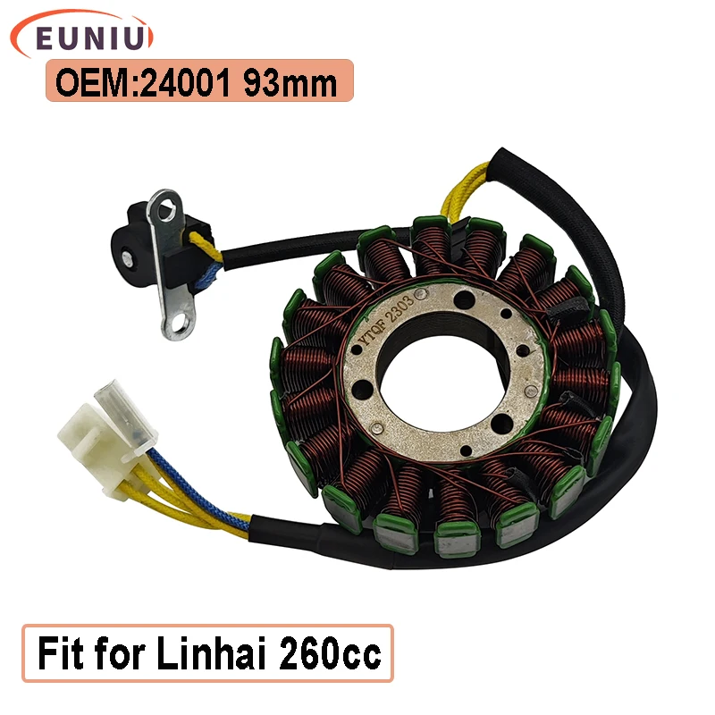 

Magnetic Motor Magneto Stator Fit For LINHAI 260cc 93mm Quad 4x4 UTV ATV QUAD GO KART 24001 93mm