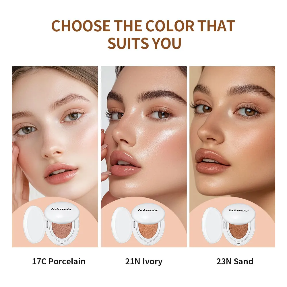 Glow Cream Foundation Cushion Waterproof Long-lasting Brighten Foundation Cream Women Base Makeup Face Korean Cosmetics