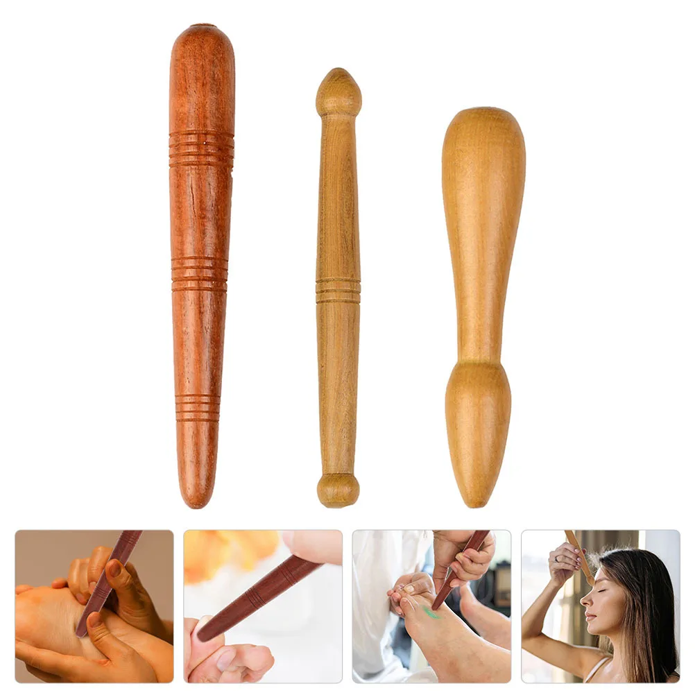 

3Pcs Natural Wood Roller Massagers Portable Foot Acupoint Rods for Full Body Massage Relaxation Pain Relief Massage Stick