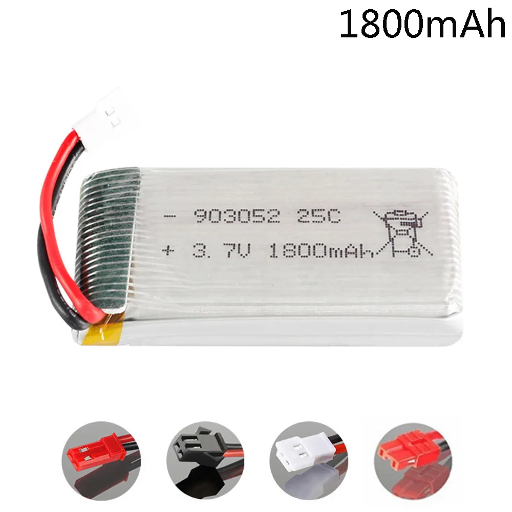 Battery for KY601S SYMA X5 X5S X5C X5SC X5SH X5SW X5HW X5UW M18 H5P HQ898 H11D H11C 3.7V 1800mah lipo battery XH2.54/SM/JST/XH4.