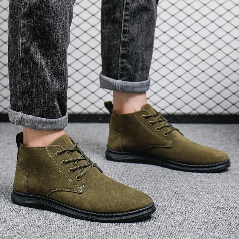 2024 New Men's Shoes Suede Casual Formal Shoes British Style Men's Casual Shoes Fashionable Korean Sapatos Formais Masculinos