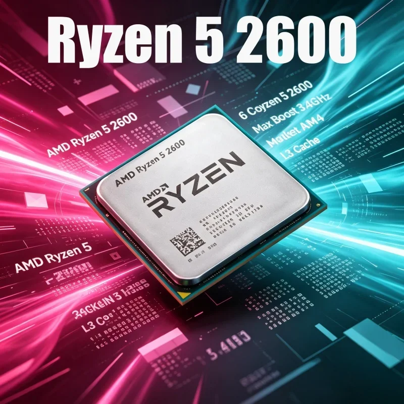 AMD Ryzen 5 2600 R5 2600 6 Cores 12 Threads AM4 DDR4 Desktop CPU for B450 X470 Motherboard Upgrade PC Building