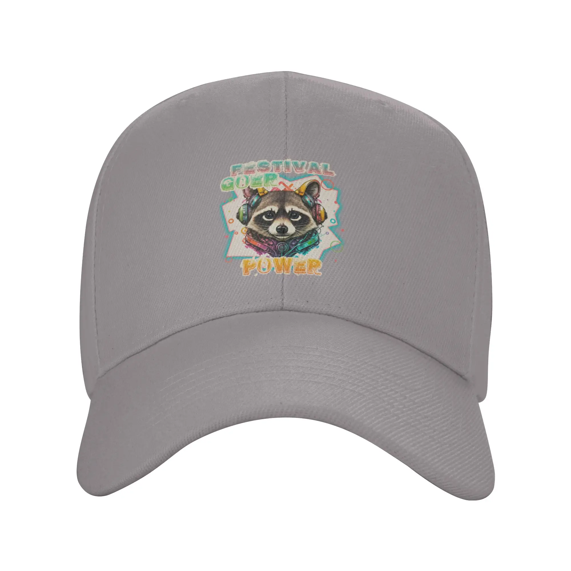 Hot Sale MUSIC FESTIVAL RACOON Baseball Cap  Street Style Men's Cap  Pool Party Men's Cap