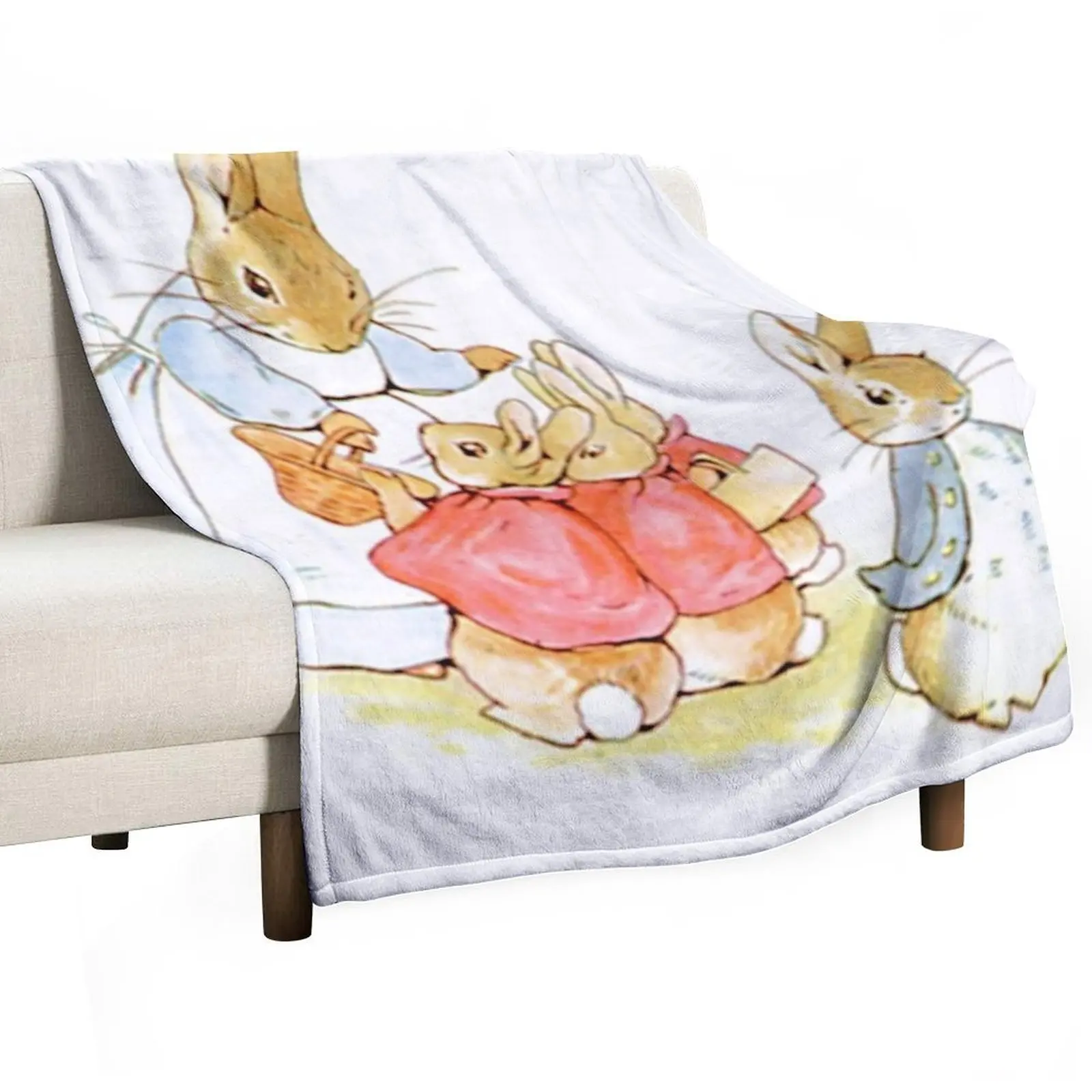 

Beatrix Potter - Peter with family Throw Blanket Camping Thins Thermal funny gift Blankets