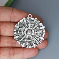 3Pcs/lot Viking Helm Of Awe Shield Charm Pendant For DIY Necklace Handmade Jewelry Making