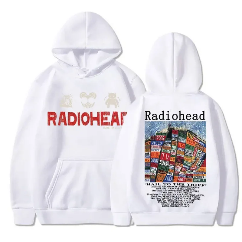 Radiohead Vintage Print Unisex Street Fashion High Quality Wool and Fleece Hoodie 2024 New Free Shipping