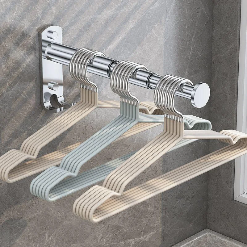 

1pc Stainless Steel Clothes Hanger Storage Rack Foldable Wall-Mounted Drying Hanger Punch-Free Balcony Drying Hook Wholesale