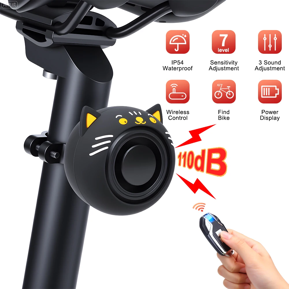 Extractme Fietsalarm Draadloos waterdicht fietsalarm Beveiligingsalarm Beveiligingssysteem USB-opladen Afstandsbediening