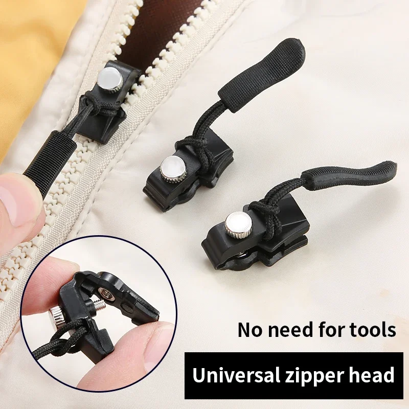 6/3pc Universal Zipper Lock Head Quick Installation Detachable Zipper Head for Jackets Luggage Bags Replacing Slider Lock Repair