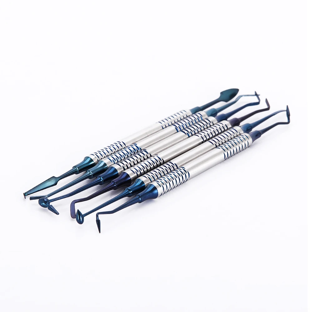 

Wholesale 6Pcs/Set Dental Composite Resin Filling Spatula Titanium Plated Head Resin Filler Set Dental Medical Instruments