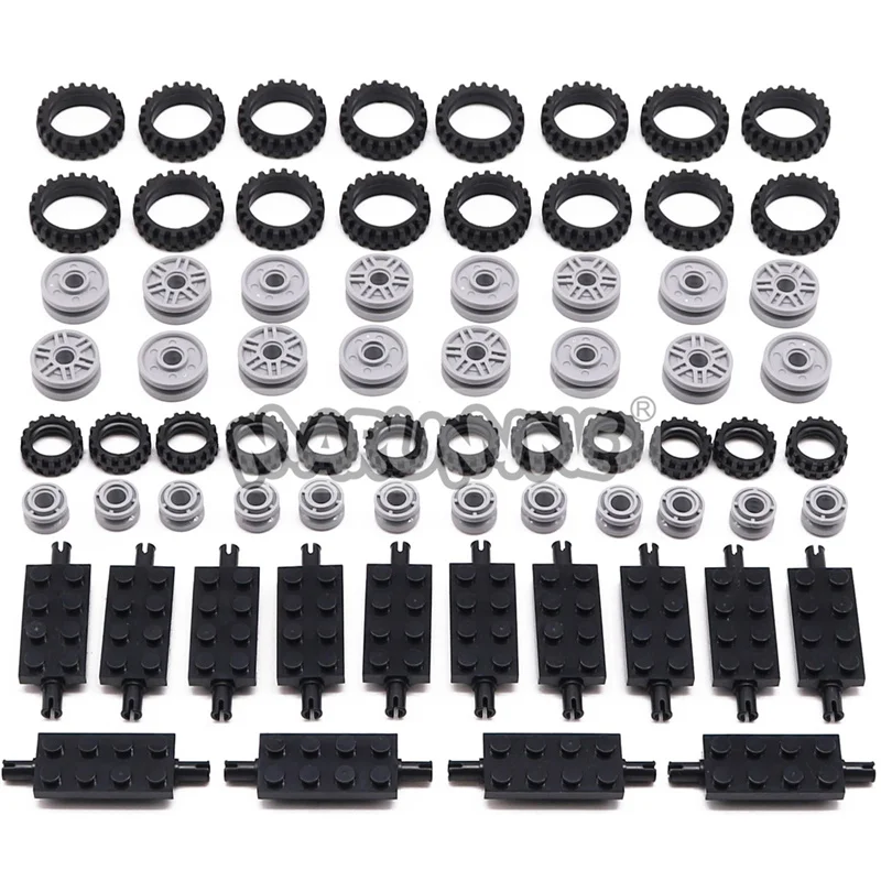 MARUMINE 70 قطعة اللبنات عجلة الإطارات MOC الطوب سيارة المسار أجزاء السيارة الملحقات 40687 42610 92402 61254 56902 متوافق #4