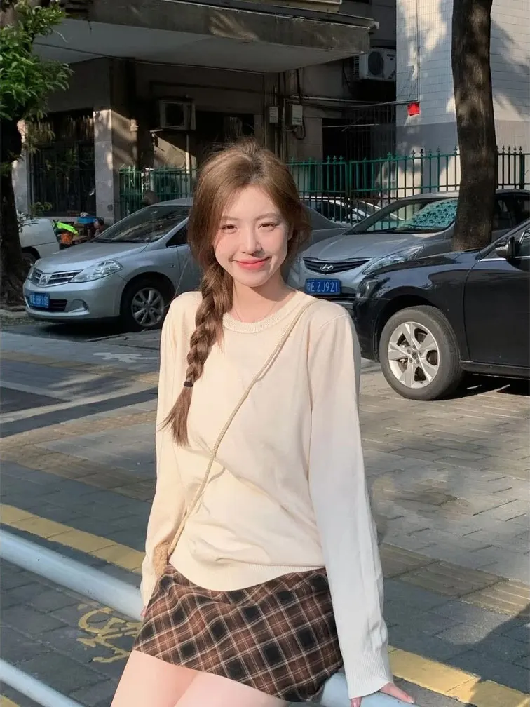 

Свитера Джемперы Пуловеры Женские Корейский Полиэстер Графический Принт Негабаритный Повседневный Фестиваль Гранж Уличная Культура Городская Осень Y2K