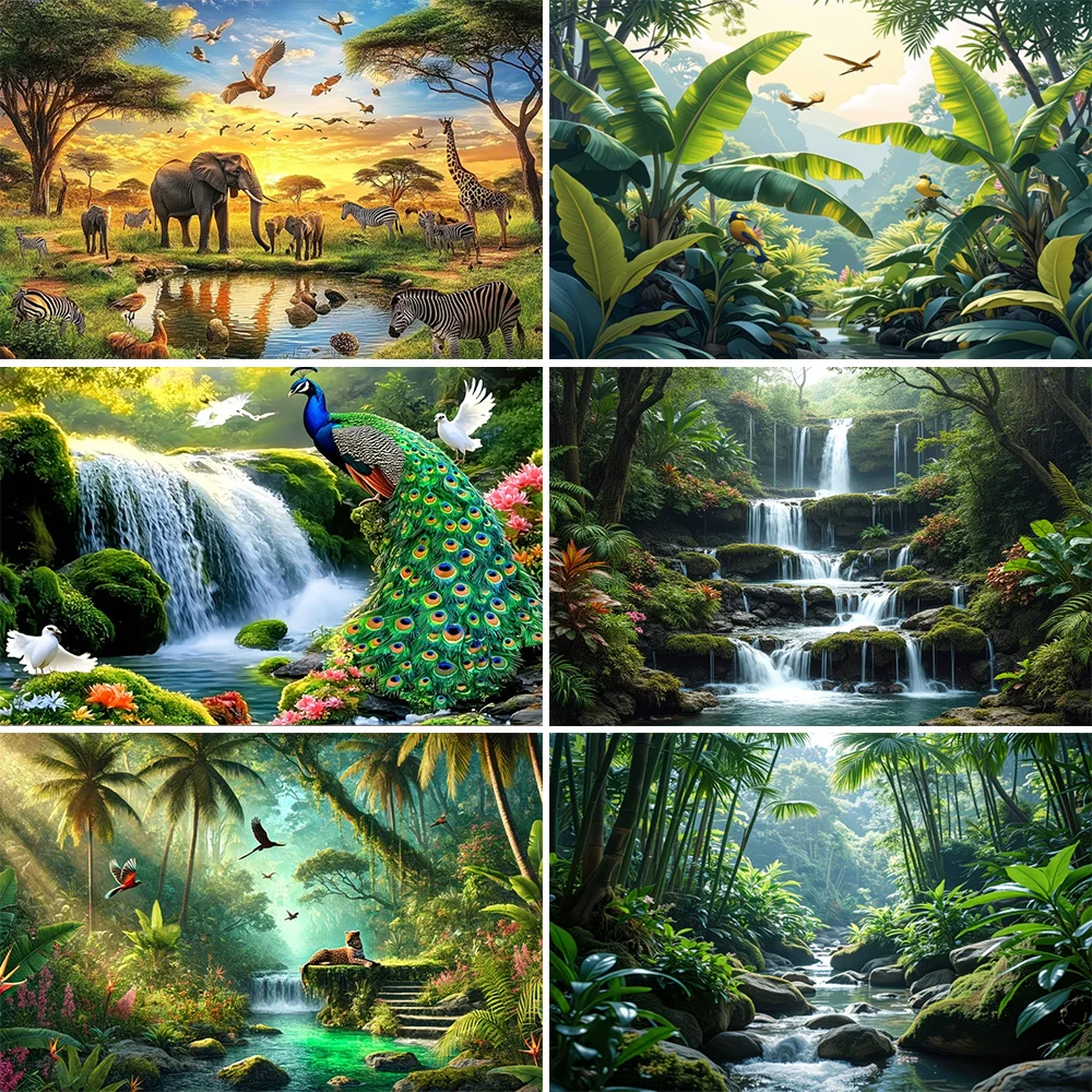 Fondo de Selva Tropical, Decoración para Fiesta de Aventura en la Selva, Fondo de Fotografía con Hojas de Palma Verdes y Sol, Accesorios para Pancartas
