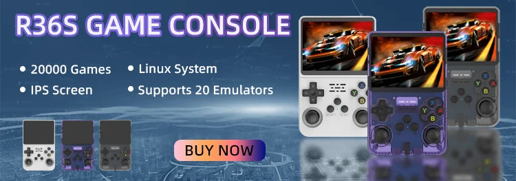 Console Rétro R36S 128 Go – 21 000+ Jeux, Écran IPS 3,5″, Linux, Batterie 3800 MAh, Violet Translucide