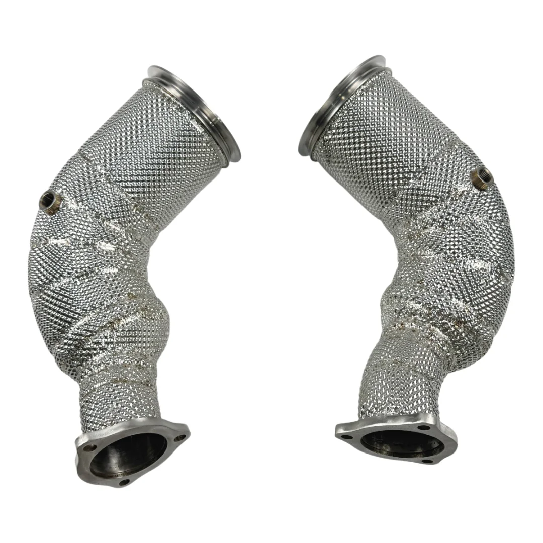 

For Stainless Steel Mirror Polished 1.5mm Thick High Flow Heat Shield Exhaust Down Pipe for 2017-2024 Au di RS4 RS5 B9 2.9T