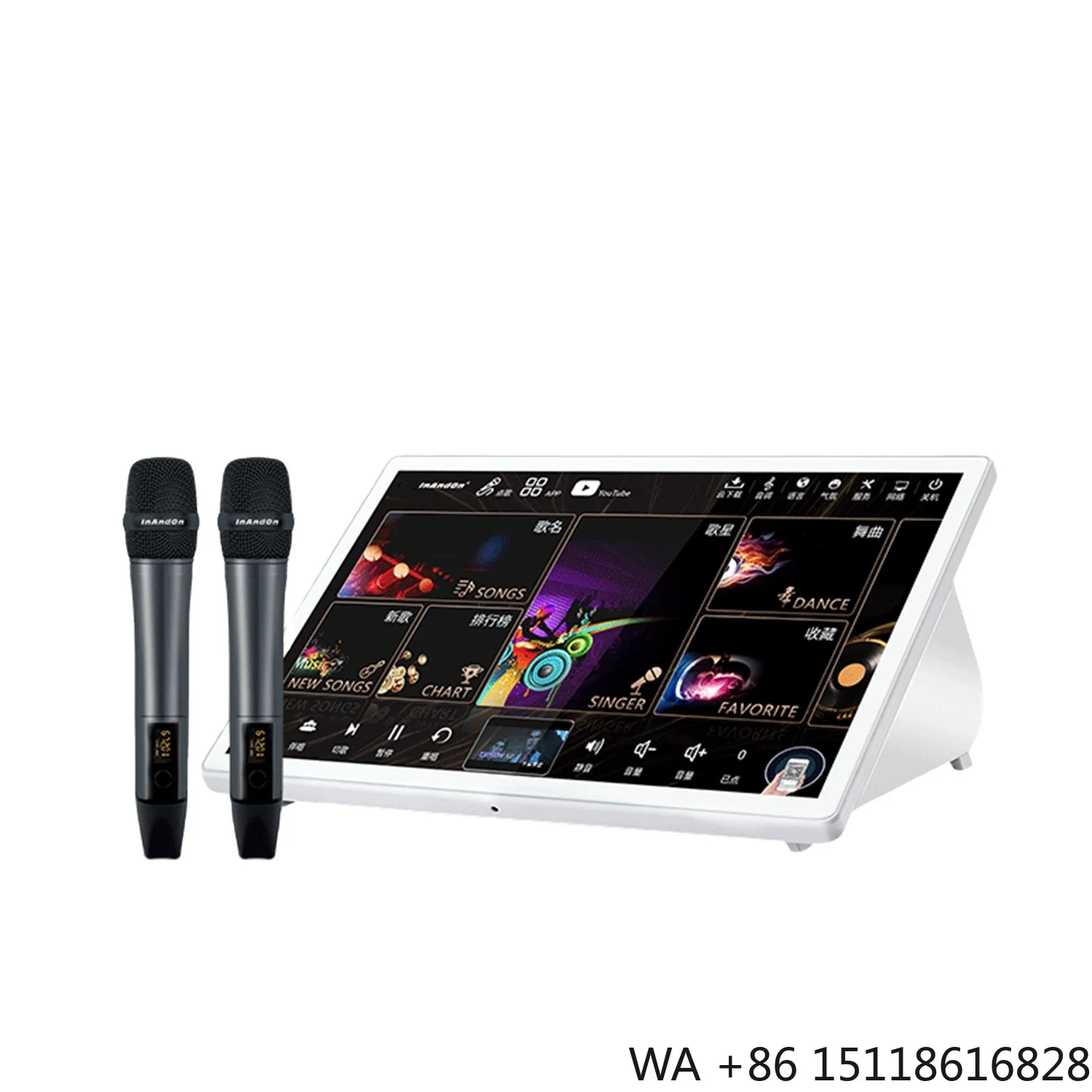 2026 Professional 5in1 15.6 1TB Amplifier Karaoke Machine with Wireless Microphone System Machine for Home Party KTV