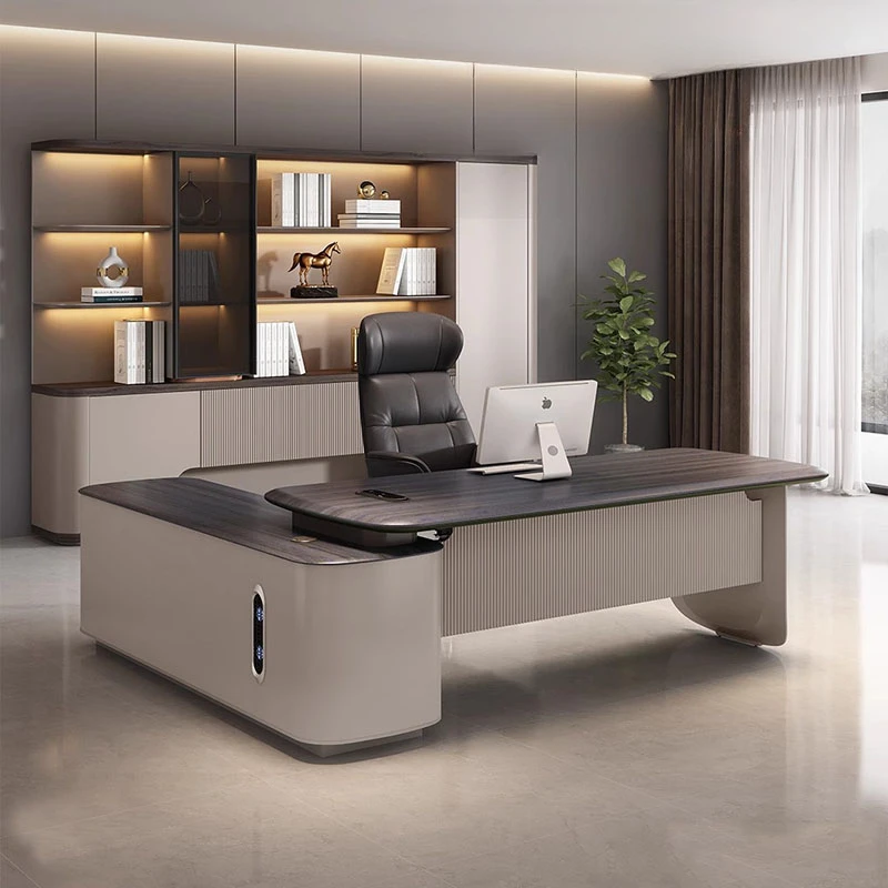 

Дизайнерская офисная Рабочая станция с ящиками, L-образный угловой шкаф для руководителя, офисный стол, роскошная мебель