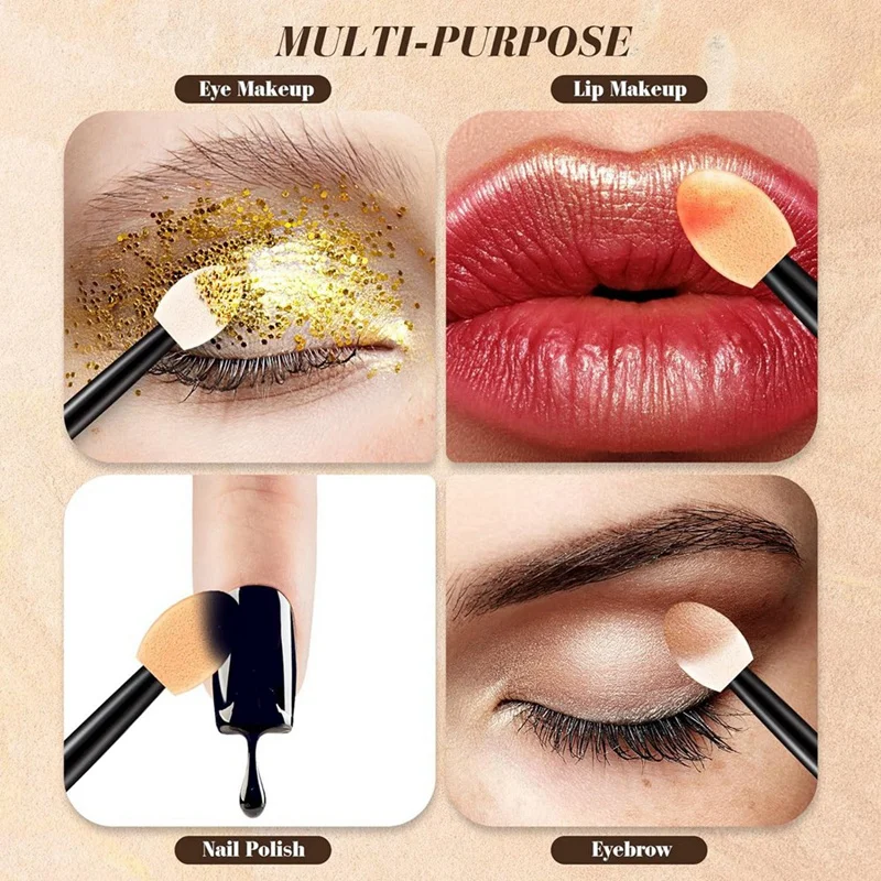 Top-500 Pcs Eyeshadow Applicators Disposable Eye Makeup Applicators Eye Makeup Brushes Eyeshadow Double Sided Applicators