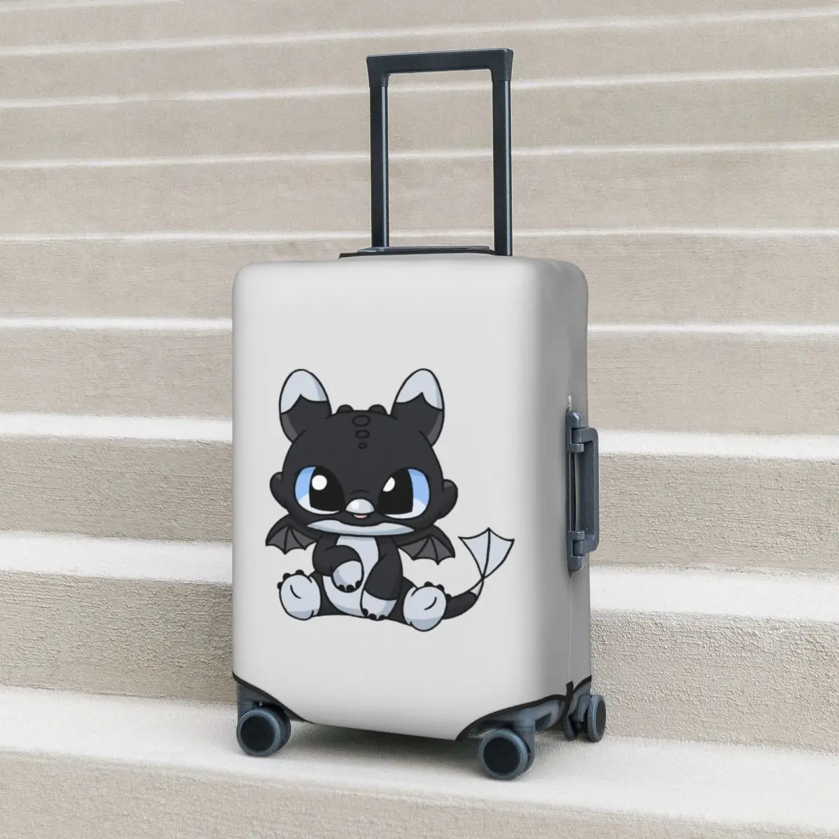 

Night Light Fury Toothless Suitcase Cover Protection Elastic Trip Luggage Protector Covers for 18-32 Inch