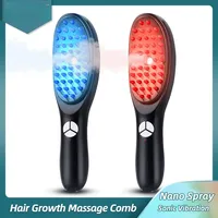 Sonic Vibration Scalp Massager Light Therapy Head Massage Comb Anti Hair Loss Anion Spray Hair Growth Brush Stress Relief
