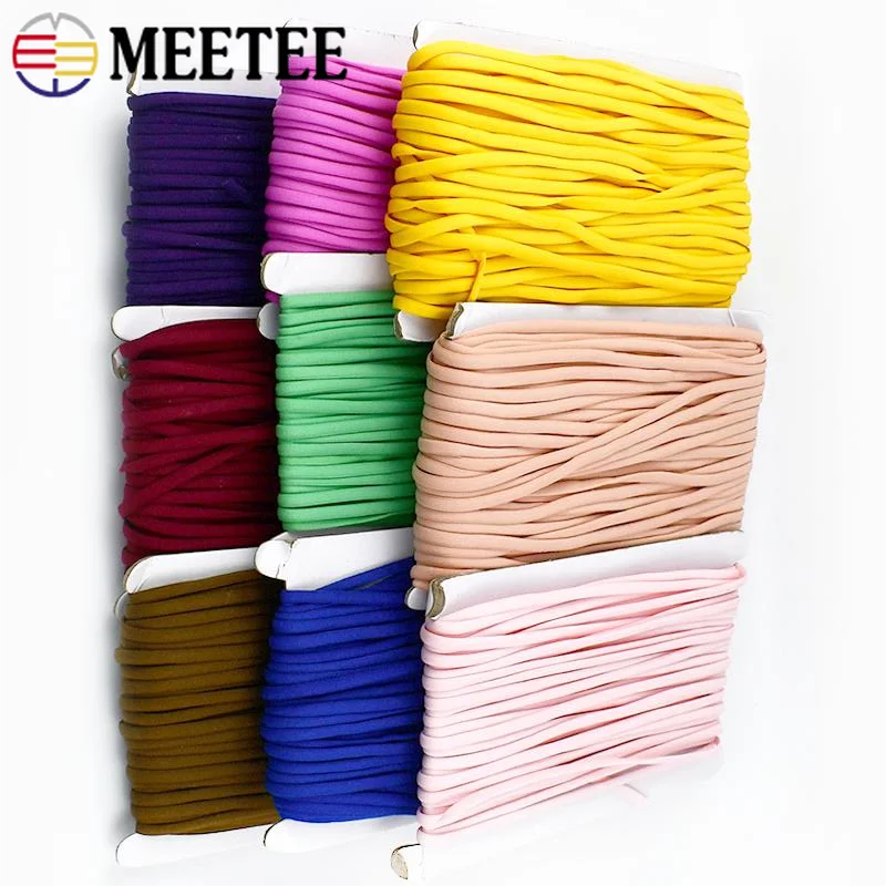 

10/20Meters Meetee 3/5mm Elastic Band Colored Nylon Stretch Rope Sewing Ear Hanging Rubber Tape Hair Ring Cord DIY Accessories