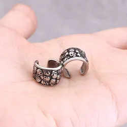 Stainless Steel Multi Skull Pattern Clip Earring Women Fashion Non-piercing Ear Cuff Accessories Girls Wedding Party Earring