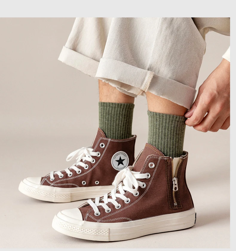 5/10 Pairs 95% Gekämmte Baumwolle Socken Männer Business Kleid Lange Socken Weiche Atmungsaktive Frühling Sommer Bunte Socke Für Mann 5 Paare/los – Detail 17