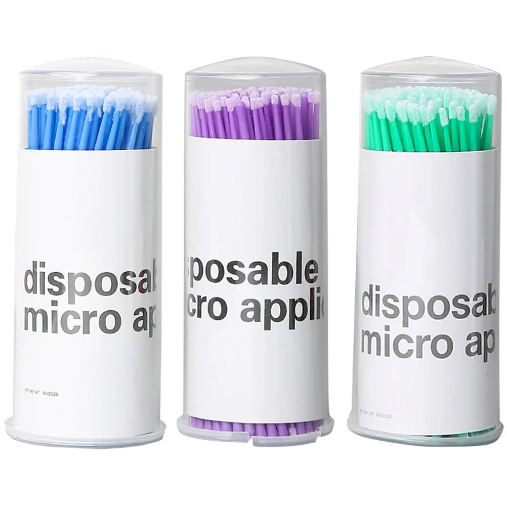 

3 Bottles Disposable Eyelash Cleansing Stick Micro Brush Applicators for Makeup Mascara Lip Eyebrow Nail Painting Crafting