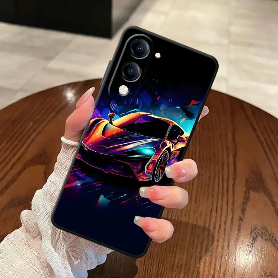 Casing Handphone Motif Mobil Sport Keren Lembut untuk Vivo Y20 Y21 Y12 Y15S Y22 Y27 Y31 Y36 Y02 Y11 Y16 Y17 Y33S Y35 Y19 Y30