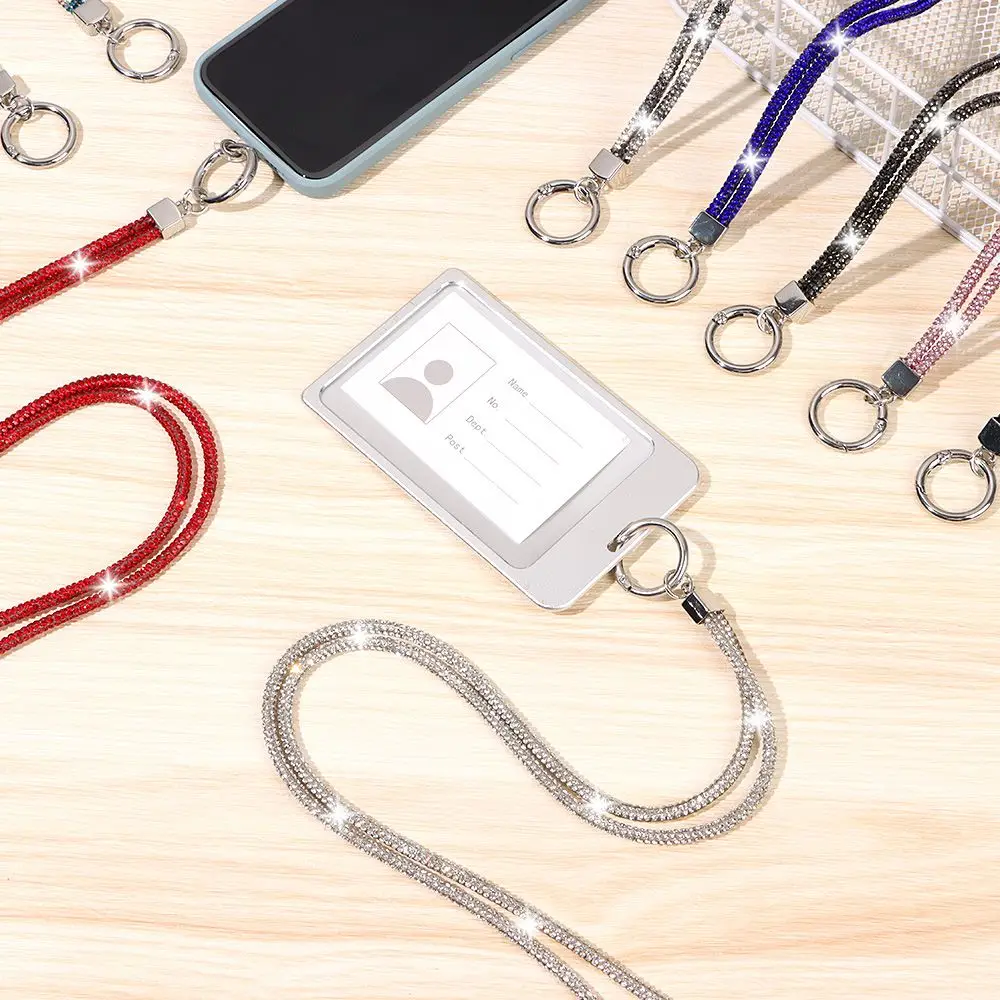 Fashion Bling Bling Keychain Rhinestone Phone Lanyard Hanging Cord Crystal Anti-lost Rope Chain Straps
