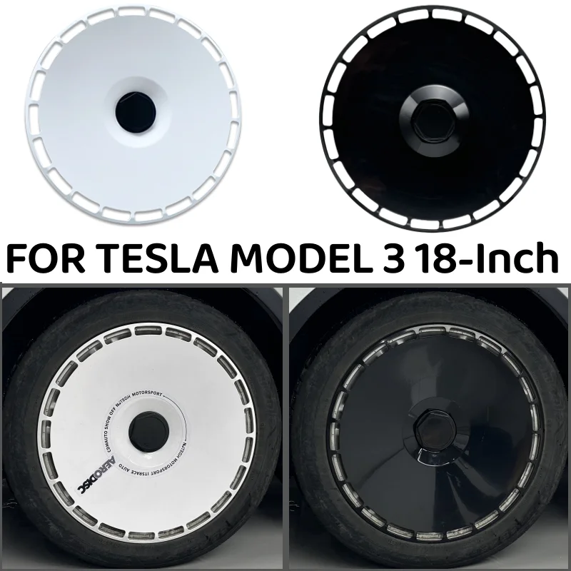 4PCS 18 Inch Hub Cap For Tesla Model 3 Wheel Cap Hight Performance Replacement Wheel Hubcap Full Rim Cover Accessories 2020-2023