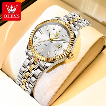 OLEVS 5593 women watch stainless steel waterproof automatic date elegant ladies wristwatch luxury original Quartz watch for women new