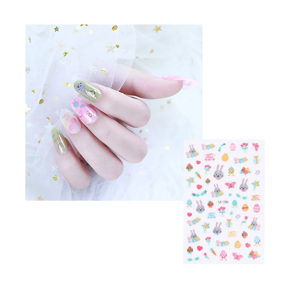 

10 Sheets Manicure Accessories Stickers Cute Eco Friendly Safe Manicure Accessories Art Decals Easter Gifts