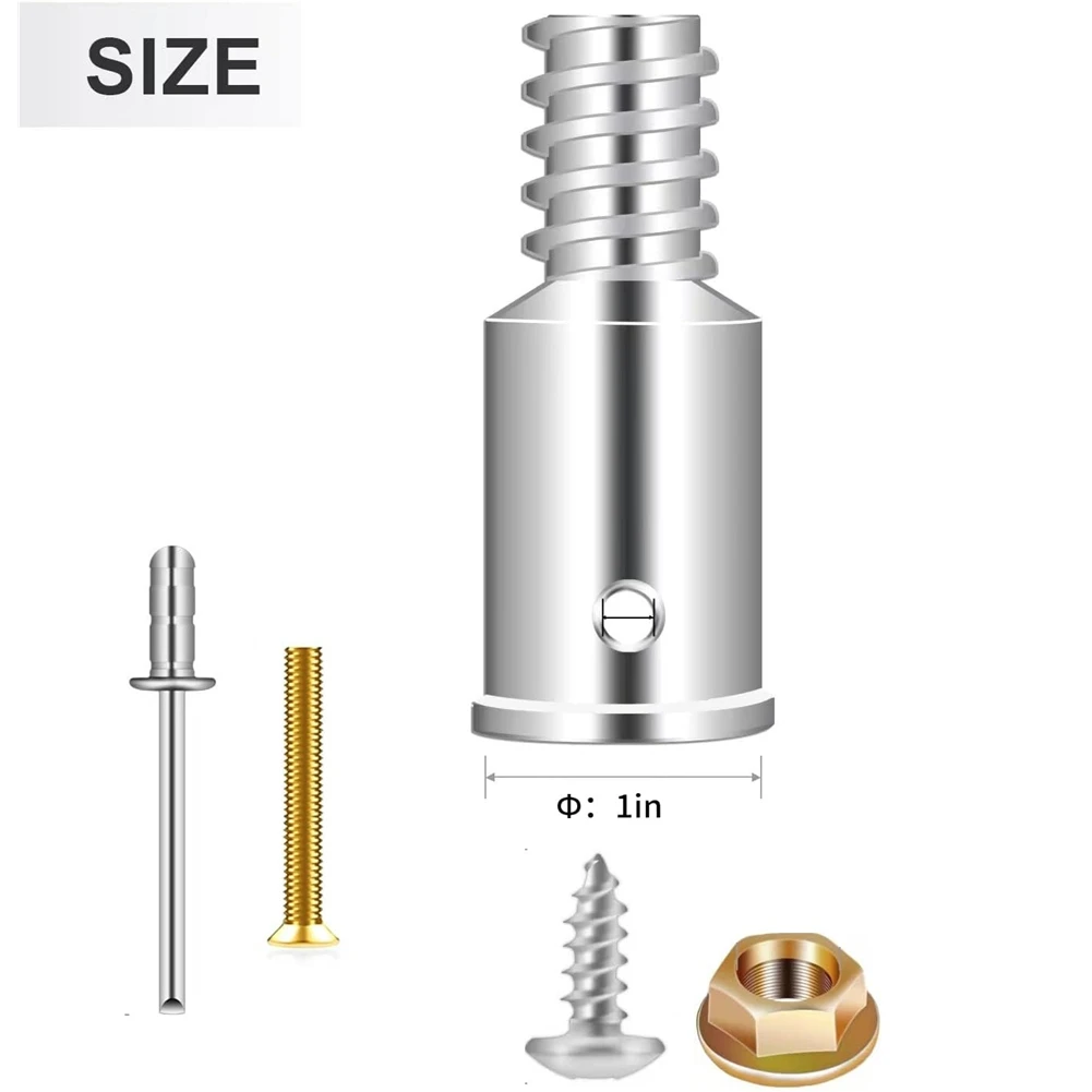 

A03F-Ultra Threaded Tip Replacement Set, Thread Tip Repair Kit 1 Inch Extension Pole Adapter For Mop Broom Brush 2Sets