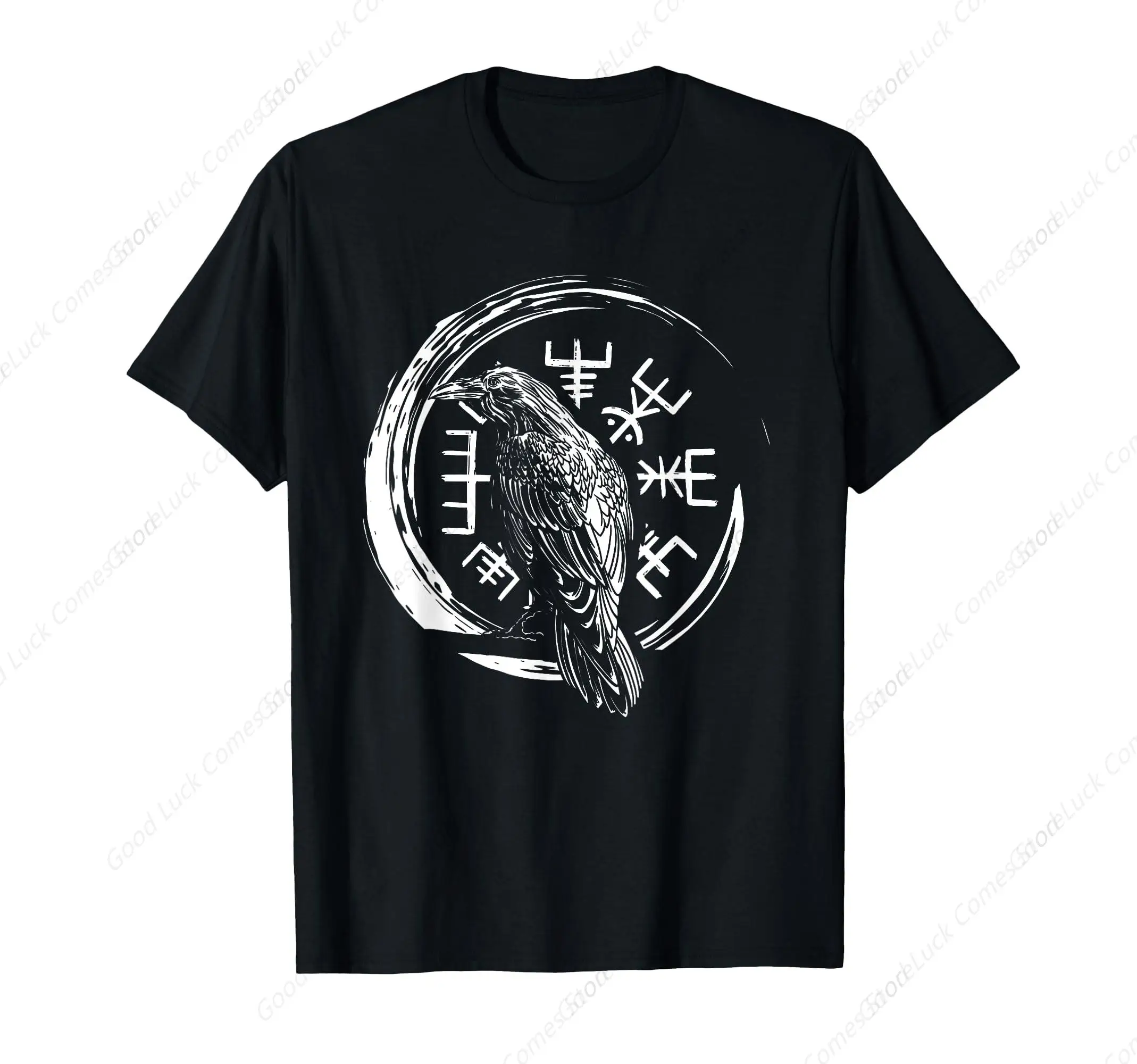 Raven Viking Symbol Raven Valhalla T-Shirt 100% Cotton T-shirts Oversized