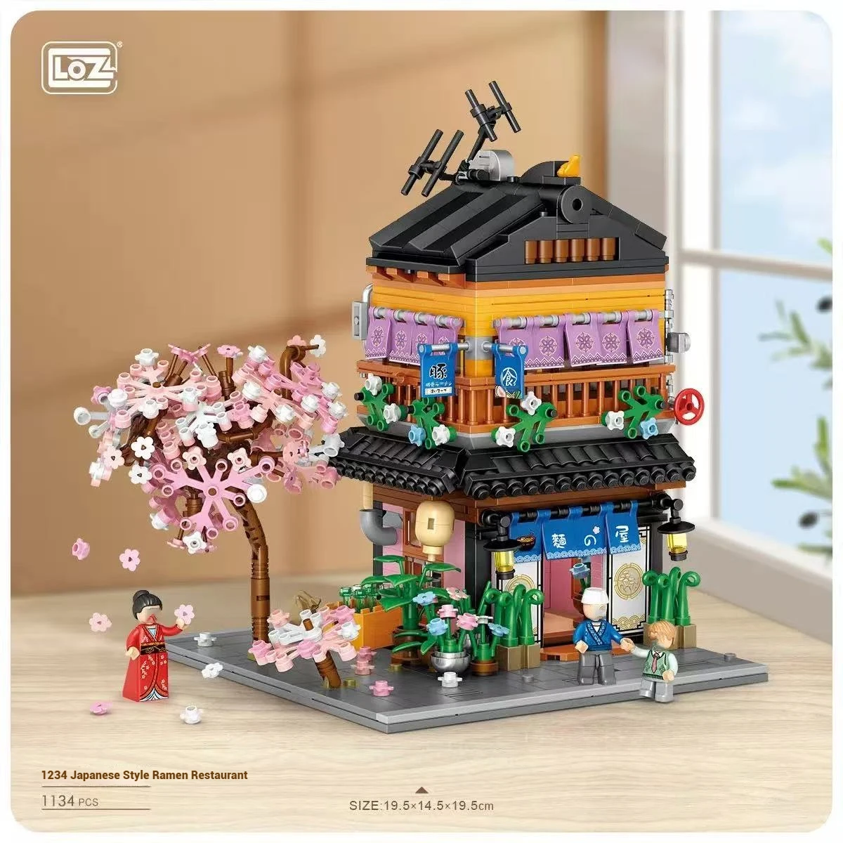 LOZ Japanese street scene series building toys, famous noodle shop DIY building model, building blocks toys, birthday toy gifts