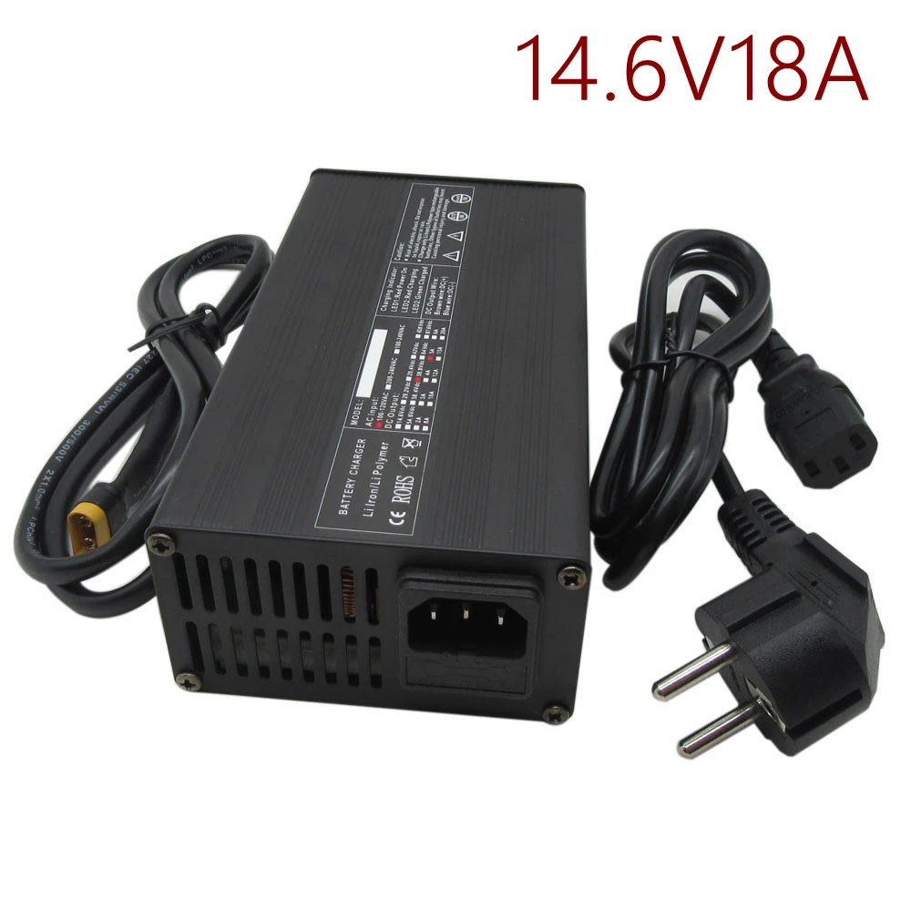 

14.6V 18A LiFePO4 Battery Smart Charger For 4S 12V 12.8V LFP Iron Phosphate Energy Storage RV Fast Charger