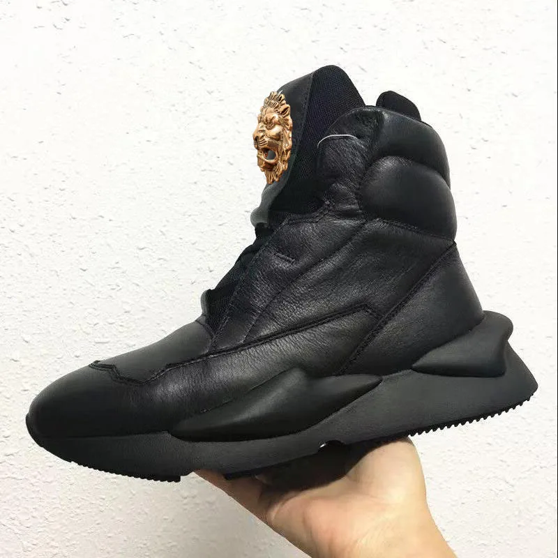 

New trendy men's casual shoes - fashionable white high-top short boots with thick soles, sports shoes, high-top canvas shoes 2