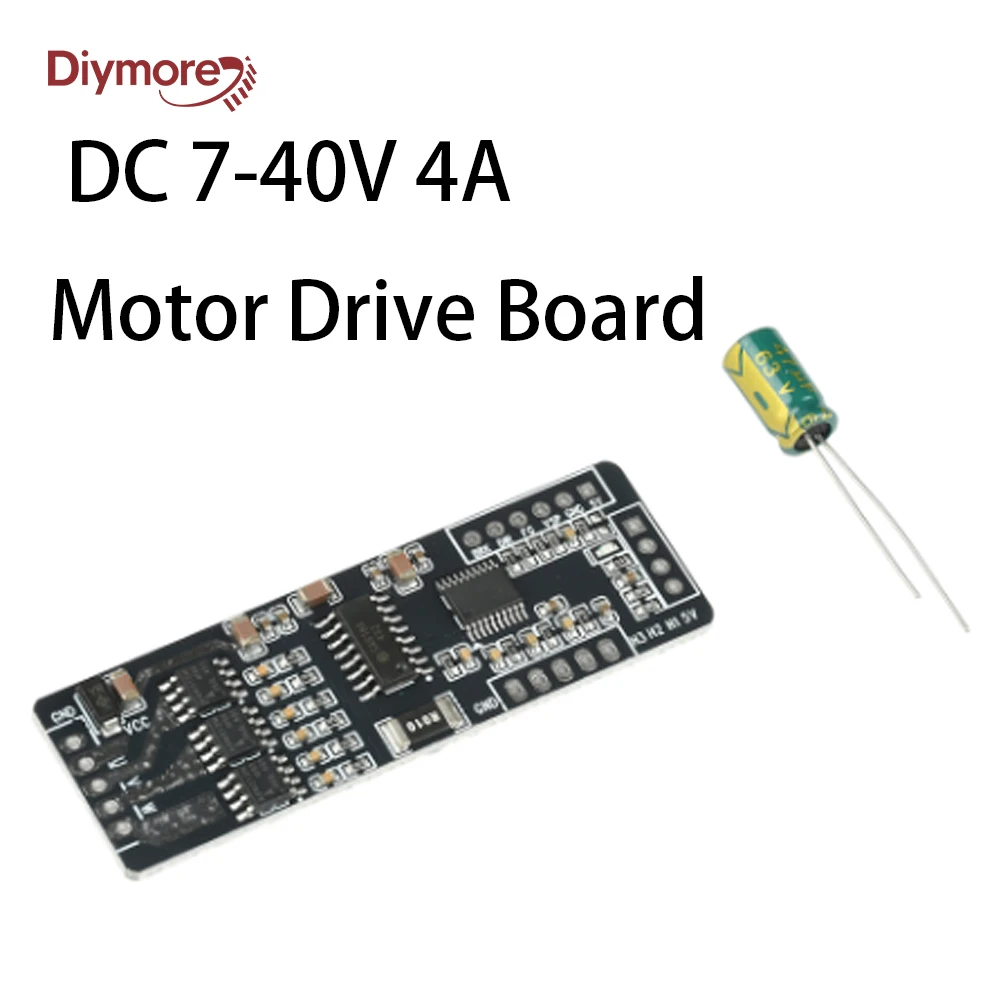 BLDC Low-Power Hall-Effekt-Sensor Dreiphasiger bürstenloser Gleichstrommotor-Treiberplatine Drehzahlregler-Treiber DC 7–40 V 4 A