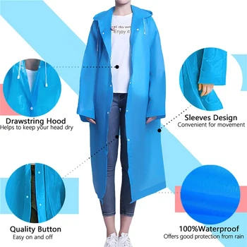 1PC Women Waterproof Long Raincoat Waterproof Hooded EVA Rain Jacket Man Poncho Outside Hiking Rainwear Clothing Men Rain Coat 4 1PC Women Waterproof Long Raincoat Waterproof Hooded EVA Rain Jacket Man Poncho Outside Hiking Rainwear Clothing Men Rain Coat 4