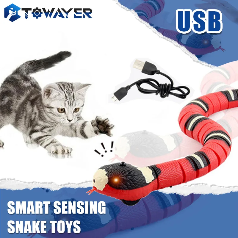 Smart Sensing Snake Interactive Cat Toys giocattoli automatici per gatti accessori di ricarica USB giocattoli per gattini per cani da compagnia