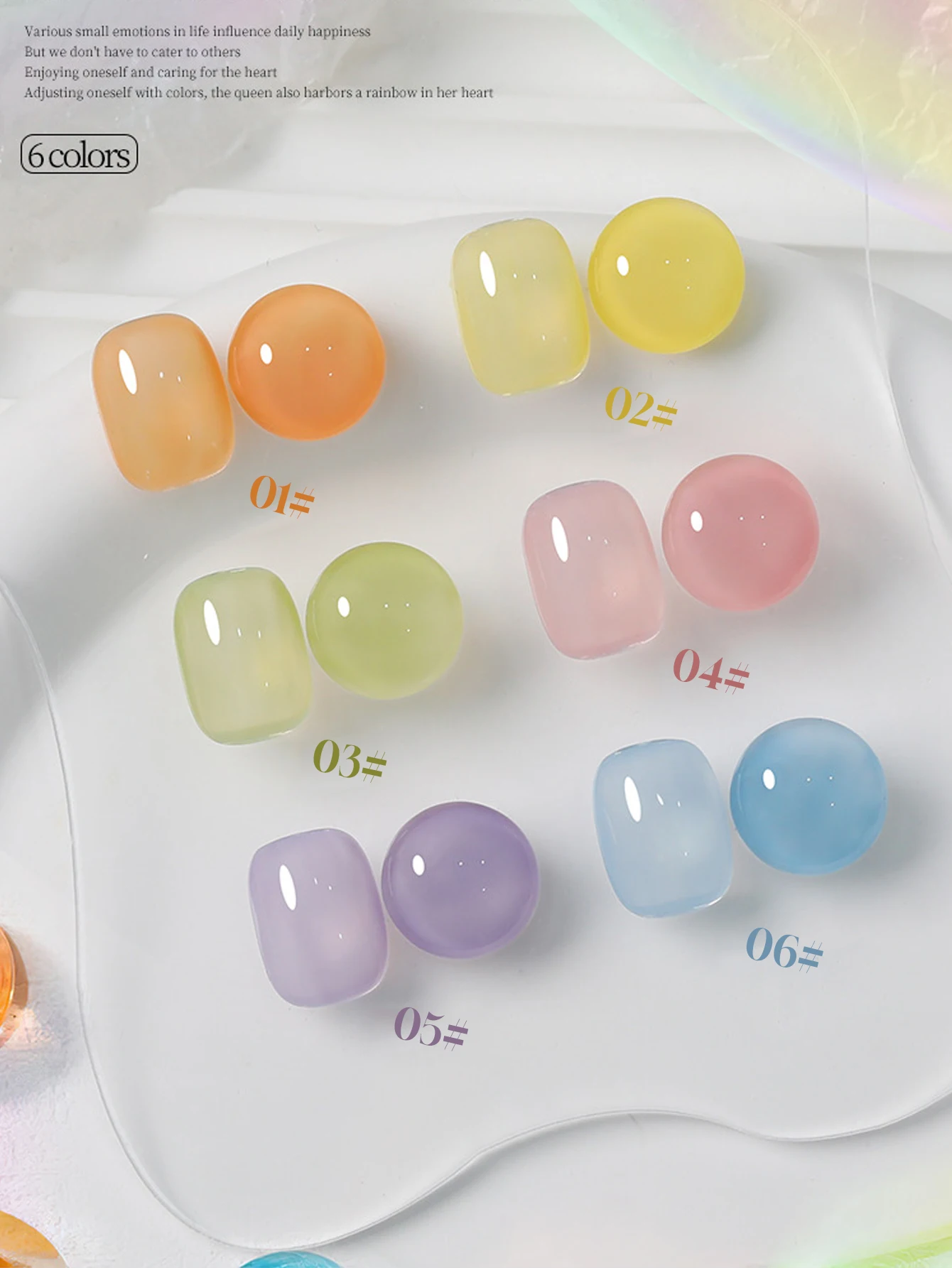 1-6pcs 12ml Spring/Summer Glass Candy Gel Polish Vernis Semi Permanent Gel DIY Nail Art Soak Off LED UV Gel Nail Supplies